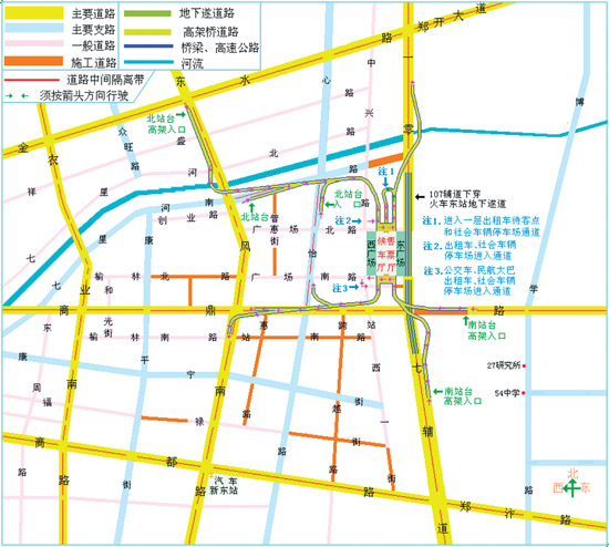 的哥王國(guó)順繪制的《鄭州火車(chē)新東站地址位置圖》